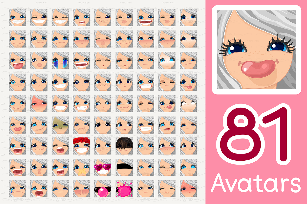 vector BIG avatars SET, a Templates & Theme by WINDmade (Photo 22 of 40)