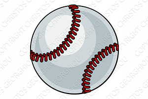 Baseball Ball Cartoon Sports Icon, a Sport Illustration by Christos Georghiou