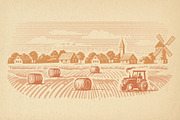Vintage village. Vector set., an Animal Illustration by bioraven (Thumbnail 5 of 13)