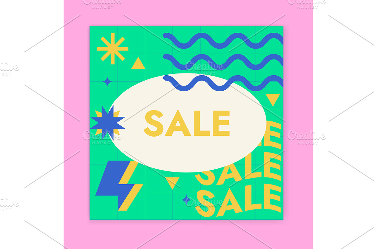 Design with Graphic Memphis Element, an Illustration by the8monkey