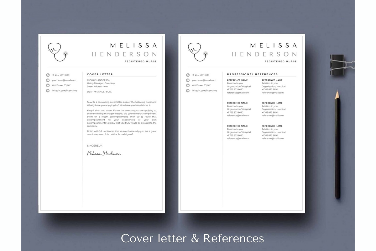Registered nurse resume template, cv, a Resume Template by Climbwithelevator (Photo 4 of 11)