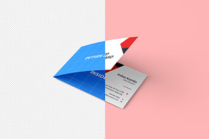 Folded Business Card Mockup 8 Views