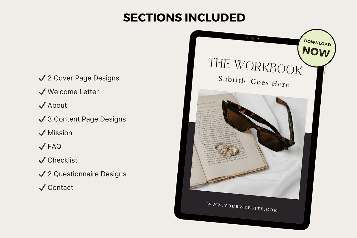 Editable Workbook Template, a Design Template by TheWayfarerShoppe