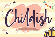 Childish - Sweet Handwritten Font, a Script Font by Balpirick Studio (Thumbnail 1 of 8)