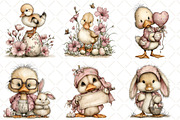 Whimsical Easter Duck Clipart, an Illustration by Black Bird Studio (Thumbnail 6 of 6)