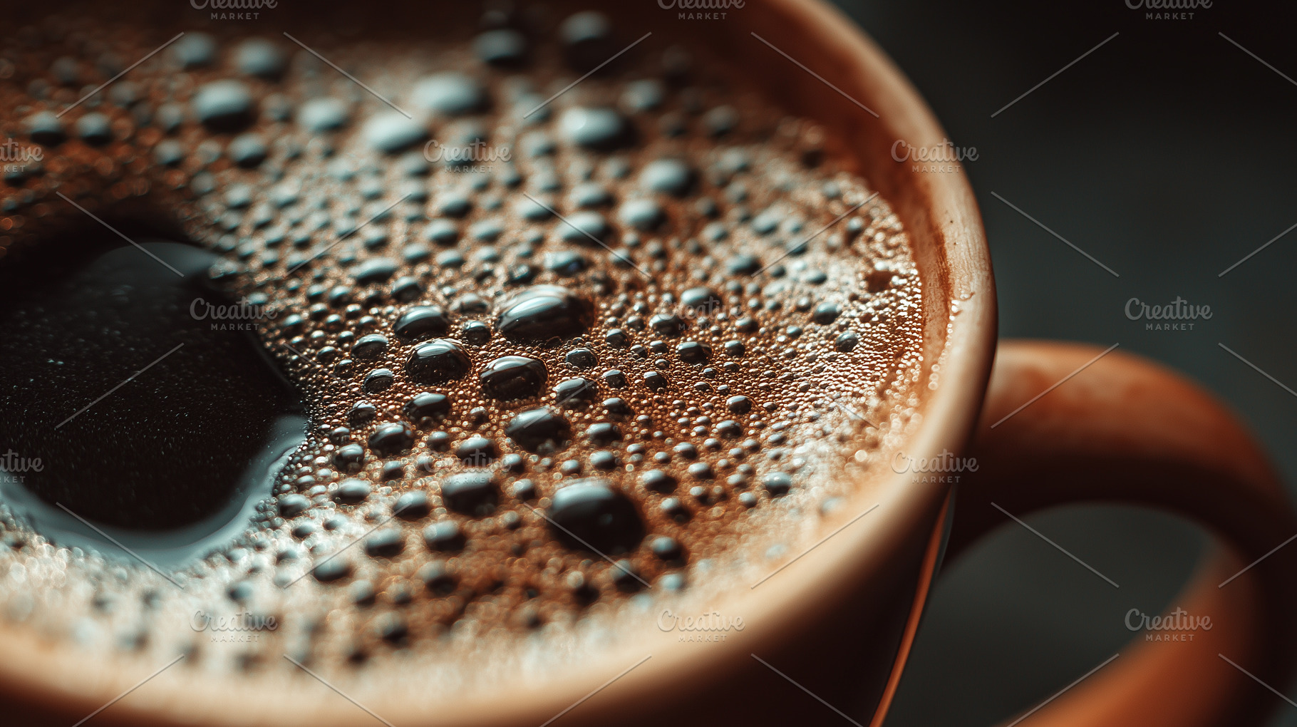 Close up on a freshly brewed coffee, a Food & Drink Photo by MistyDay