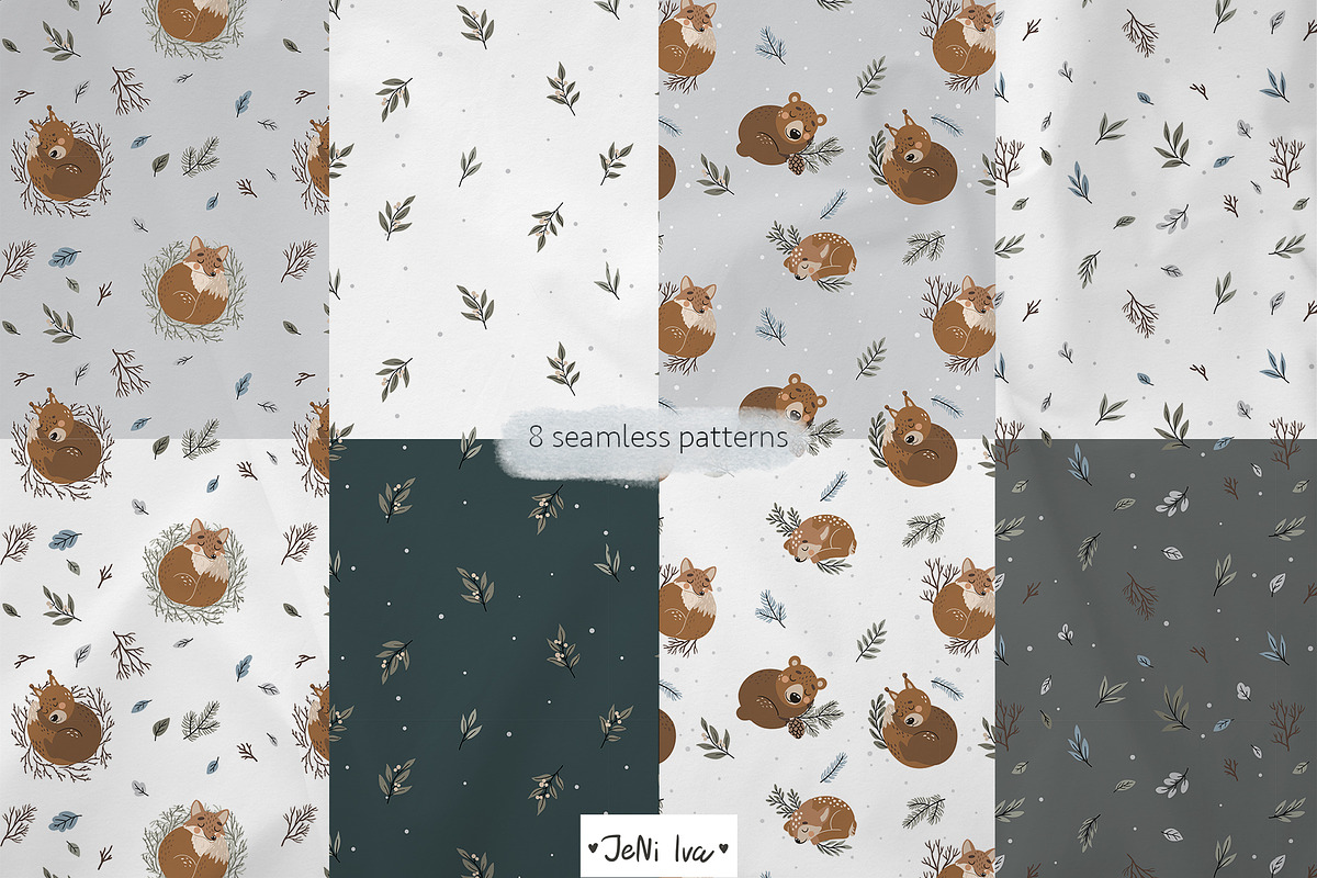 Cozy Woodland Animals Clipart, a Texture Illustration by Jenny Quince (Photo 4 of 13)