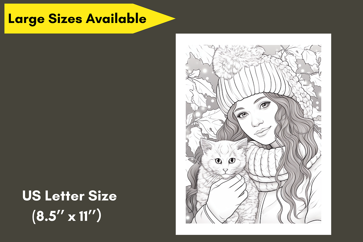 Kawaii Cat Coloring Pages for Adult, a Brochure Template by LA Design (Photo 7 of 10)