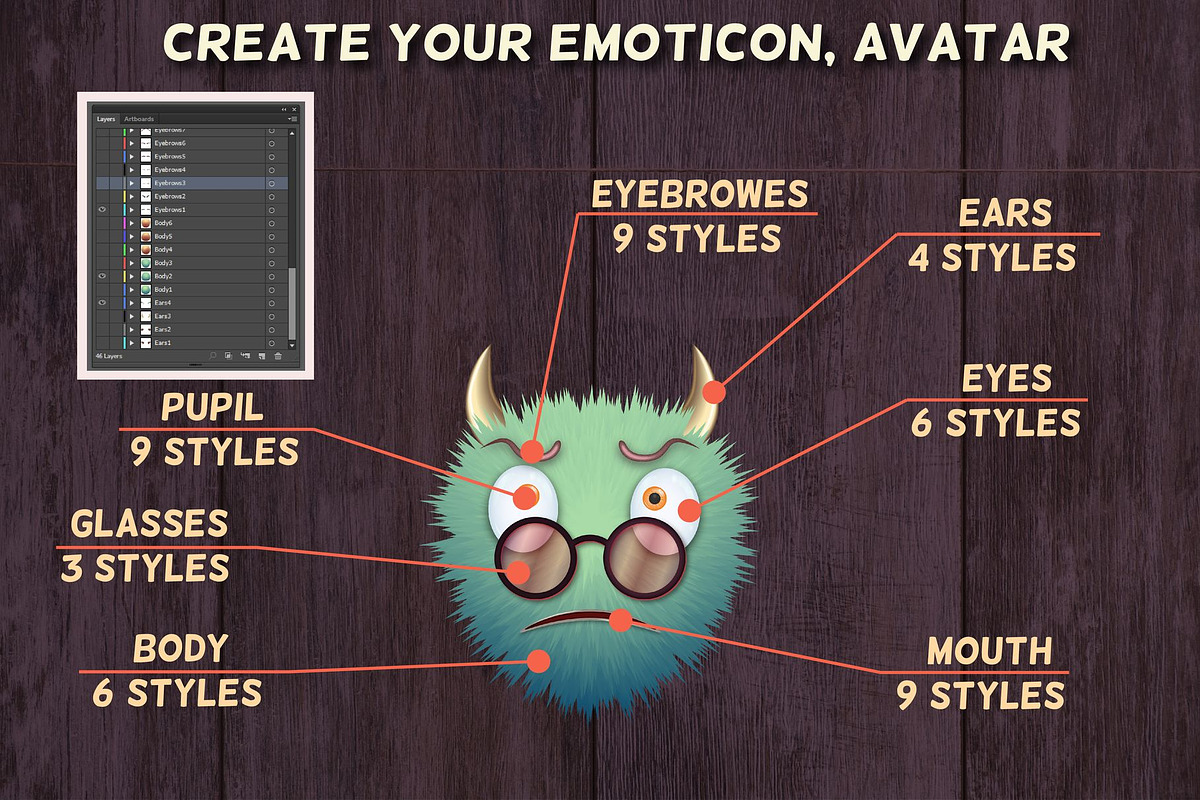 Emoticon and Avatar Creator, an Object Graphic by Ira_Lacrimosa (Photo 2 of 8)