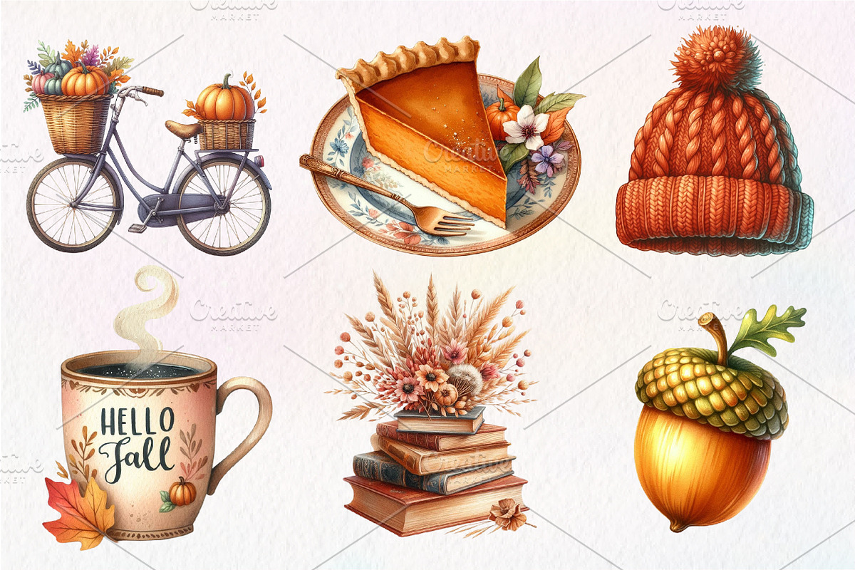Autumn Aesthetic Elements Clipart, an Illustration by CreationArt (Photo 3 of 4)