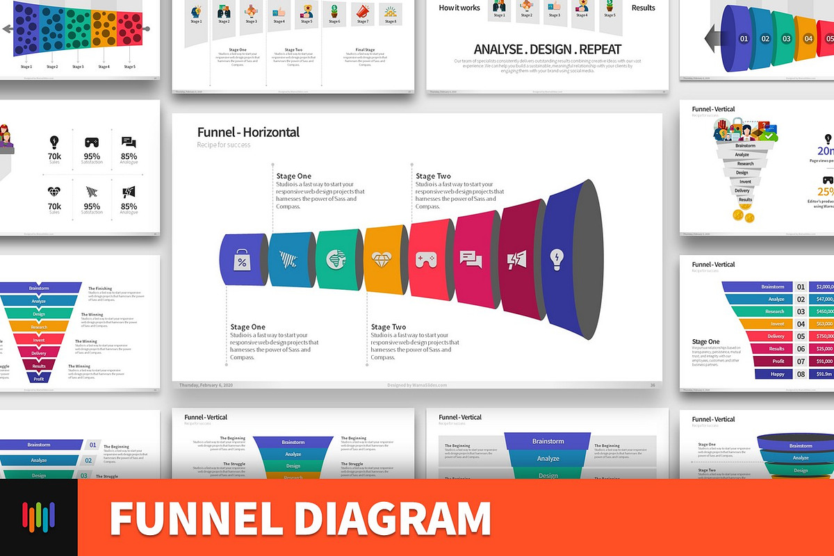 Funnel Diagram PowerPoint Templates, a Presentation Template by Warna Works (Photo 1 of 26)