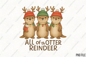 All Of The Otter Reindeer Christmas, an Illustration by CraftArtStudio