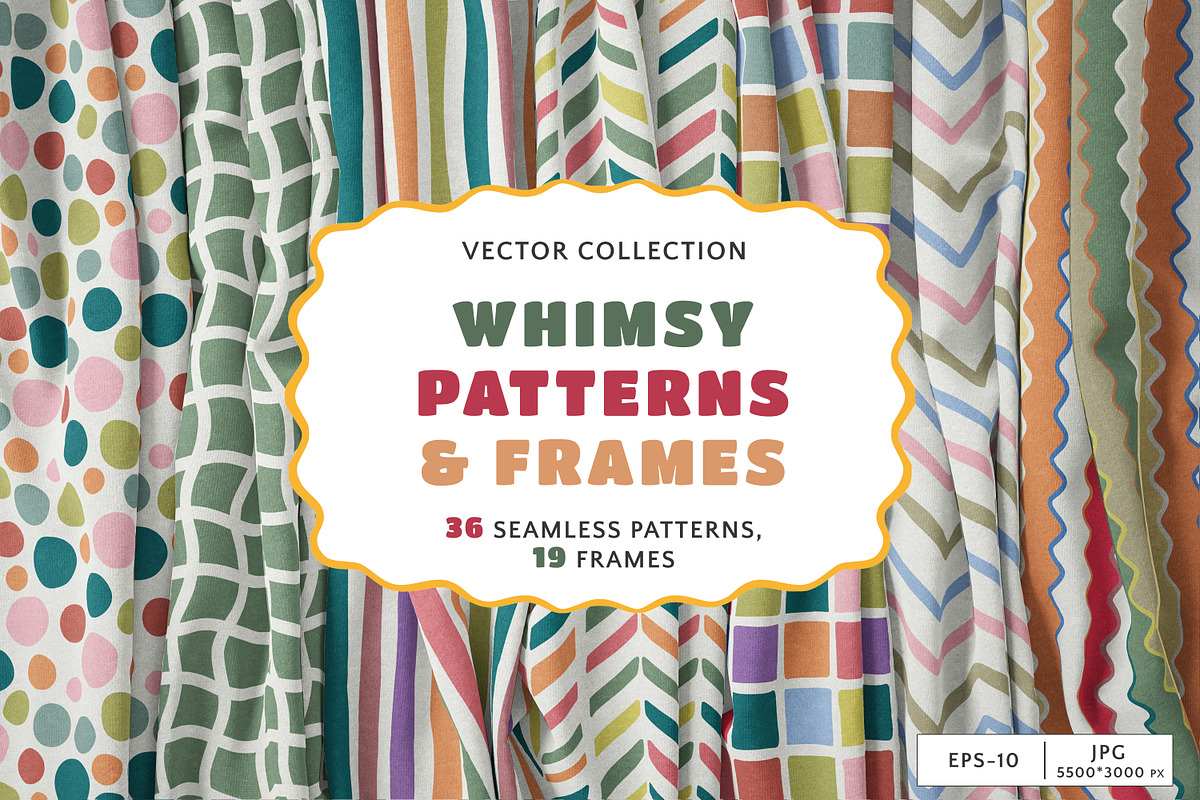 Whimsy Patterns & Frames, a Background Graphic by Molly art (Photo 1 of 16)