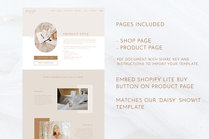 Minimal Shop Addon Showit Template