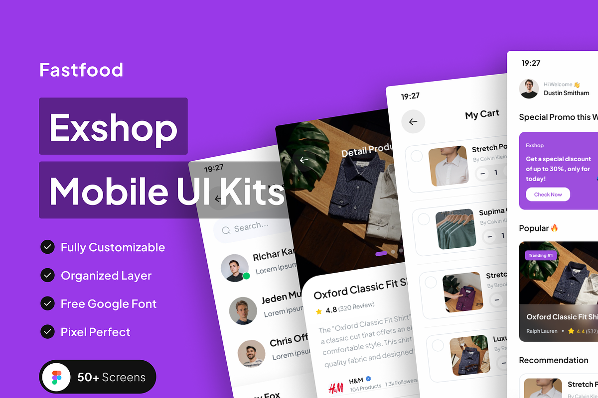 Exshop UI Kit, an UI Kit Template by Kawalan Studio (Photo 1 of 6)