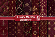Luxury Maroon Digital Paper, an Illustration by DreamPrint404 (Thumbnail 1 of 5)