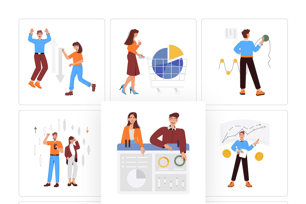 Stock and Finance Illustration Set, a Person Illustration by Vectors Market (Photo 8 of 8)