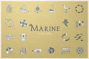 200 Hand Drawn Elements -Marine-, a Decorative Illustration by Michael Rayback Design (Thumbnail 1 of 6)