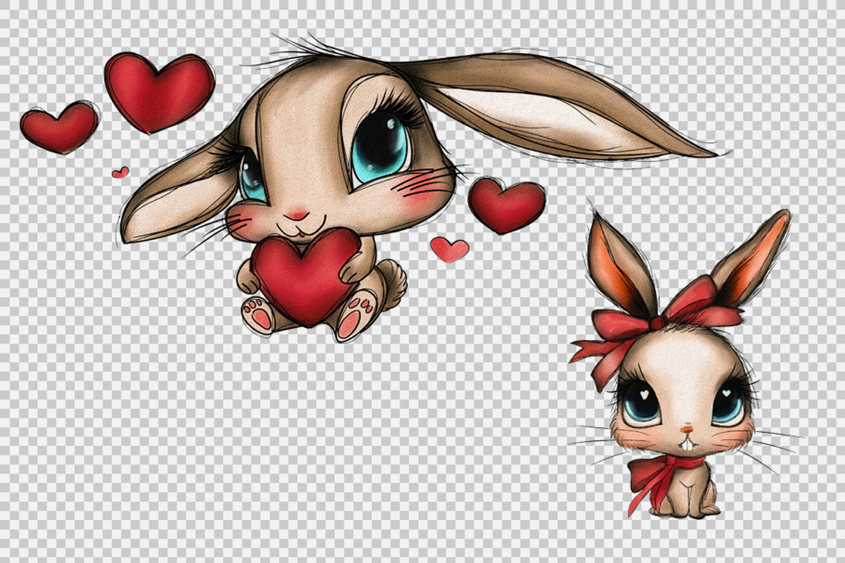 Hand Drawn Bunnies Isolated, an Object Graphic by BazziBa♥ (Photo 2 of 9)