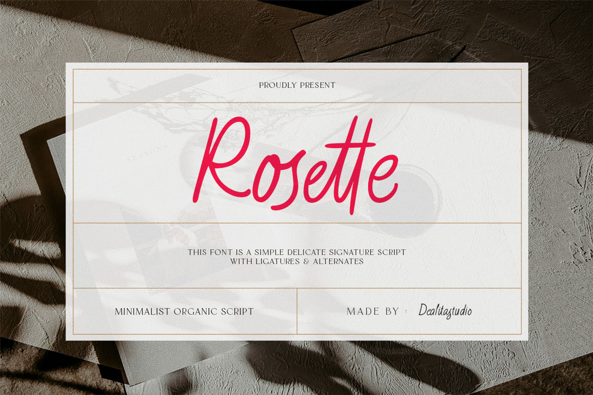 Rosette - Natural Flowing Script, a Handwritten Font by dealitastudio (Photo 1 of 10)