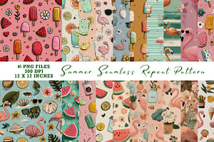 Summer Seamless Repeat Pattern, an Illustration by CreationArt