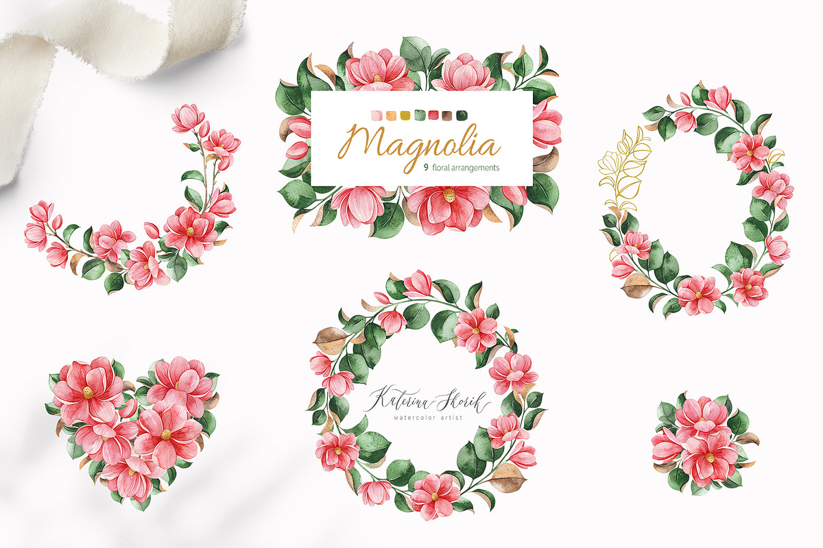 Magnolia. Gentle Floral Collection, a Decorative Illustration by Kate_Rina (Photo 7 of 8)