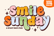 Smile Sunday - Cute Groovy Font, a Handwritten Font by Keithzo (Thumbnail 1 of 7)