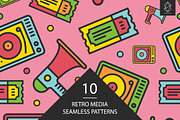 Retro media seamless patterns, a Pattern Graphic by Yury Velikanov (Thumbnail 1 of 4)