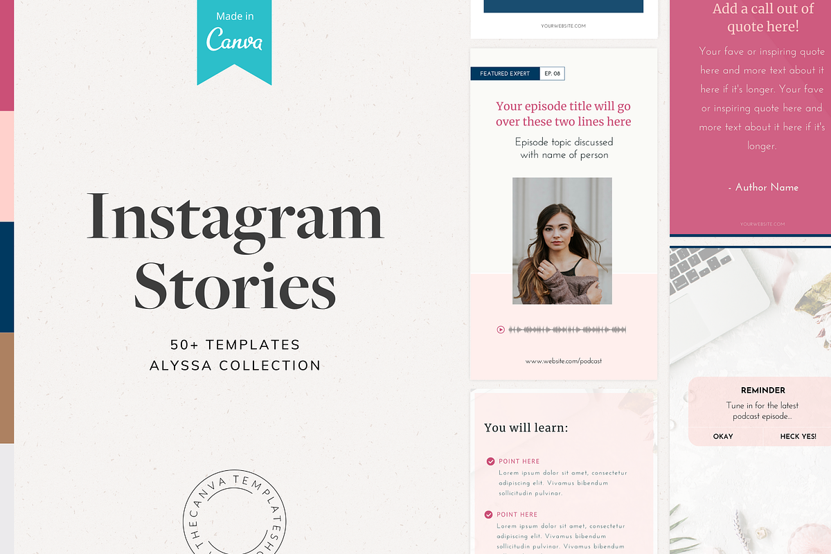Alyssa IG Story Canva Templates, a Social Media Template by The Canva Template Shop (Photo 1 of 7)