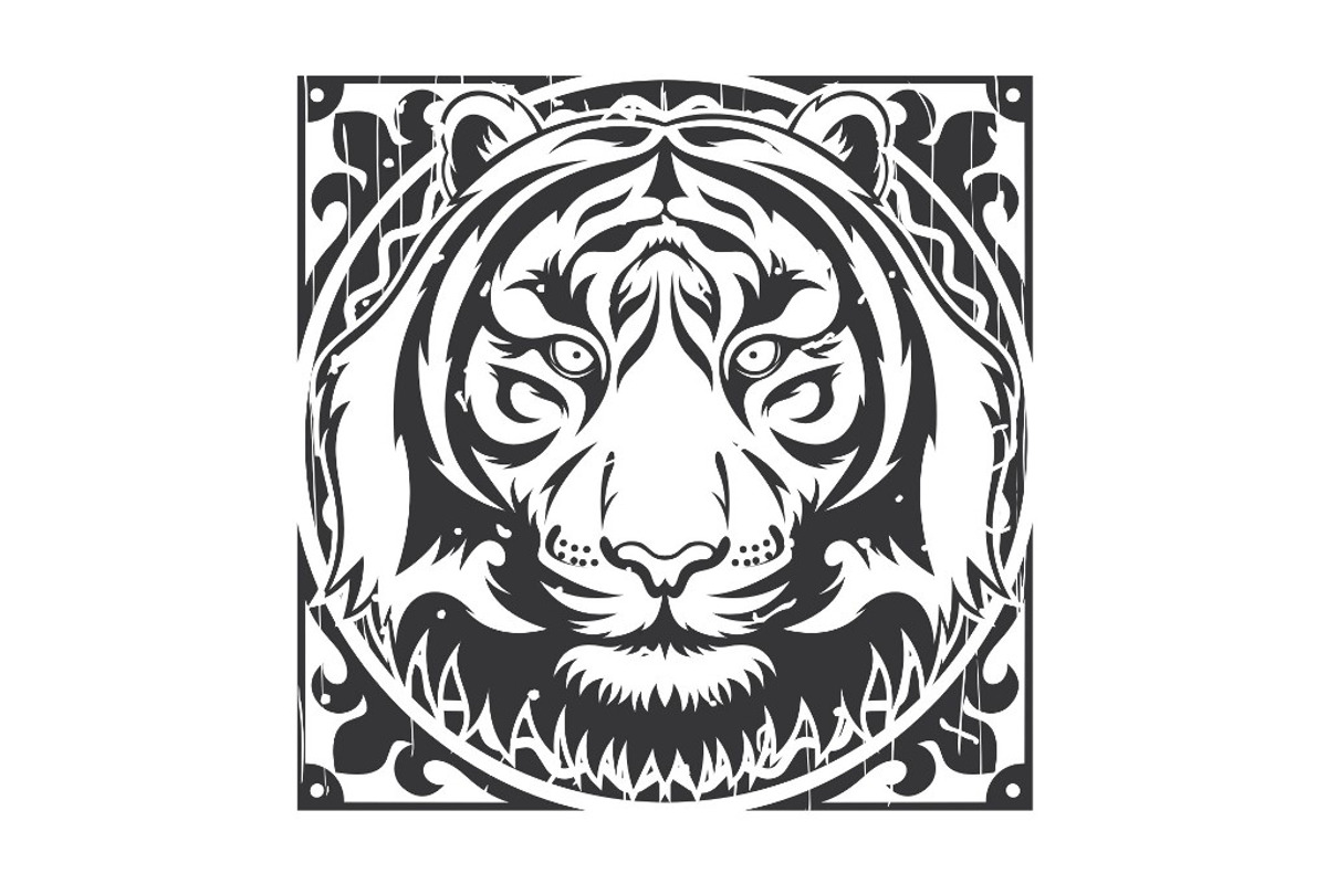 Tiger Vector + frame, an Illustration by weervector (Photo 2 of 3)