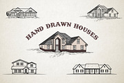 Hand drawn houses illustrations set, a Texture Illustration by Piro Concept (Thumbnail 1 of 5)