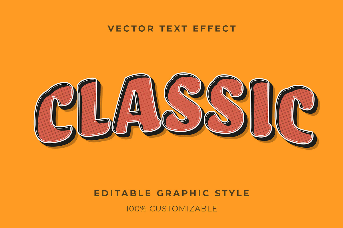 Classic Retro Halftone Text Effect