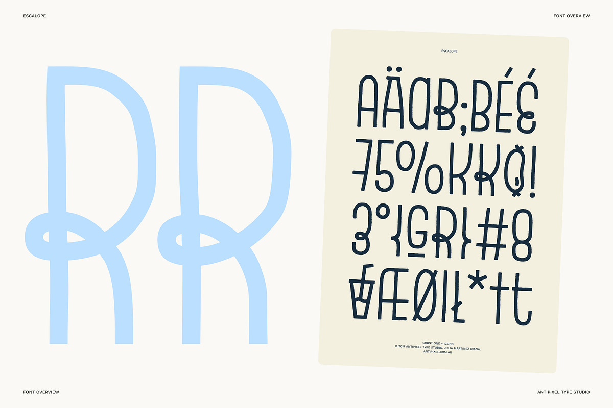 Escalope, a display handwritten font preview 3