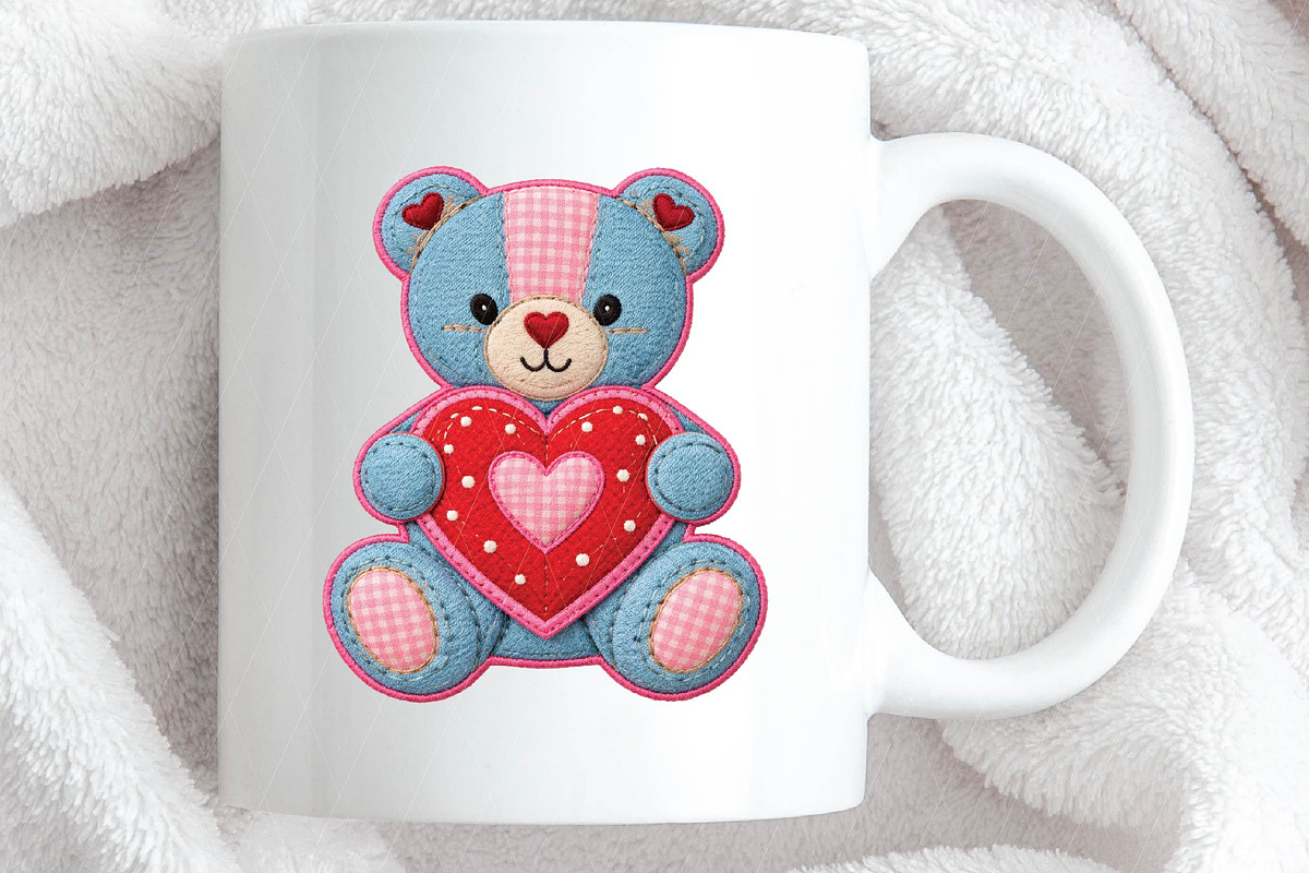 Patchwork Valentine Love Teddy Bear, an Illustration by DreamPrint404 (Photo 7 of 8)