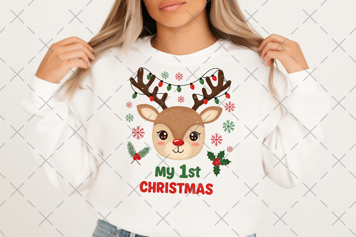 My 1st Christmas Reindeer PNG, an Illustration by Craft Nest (Photo 2 of 6)