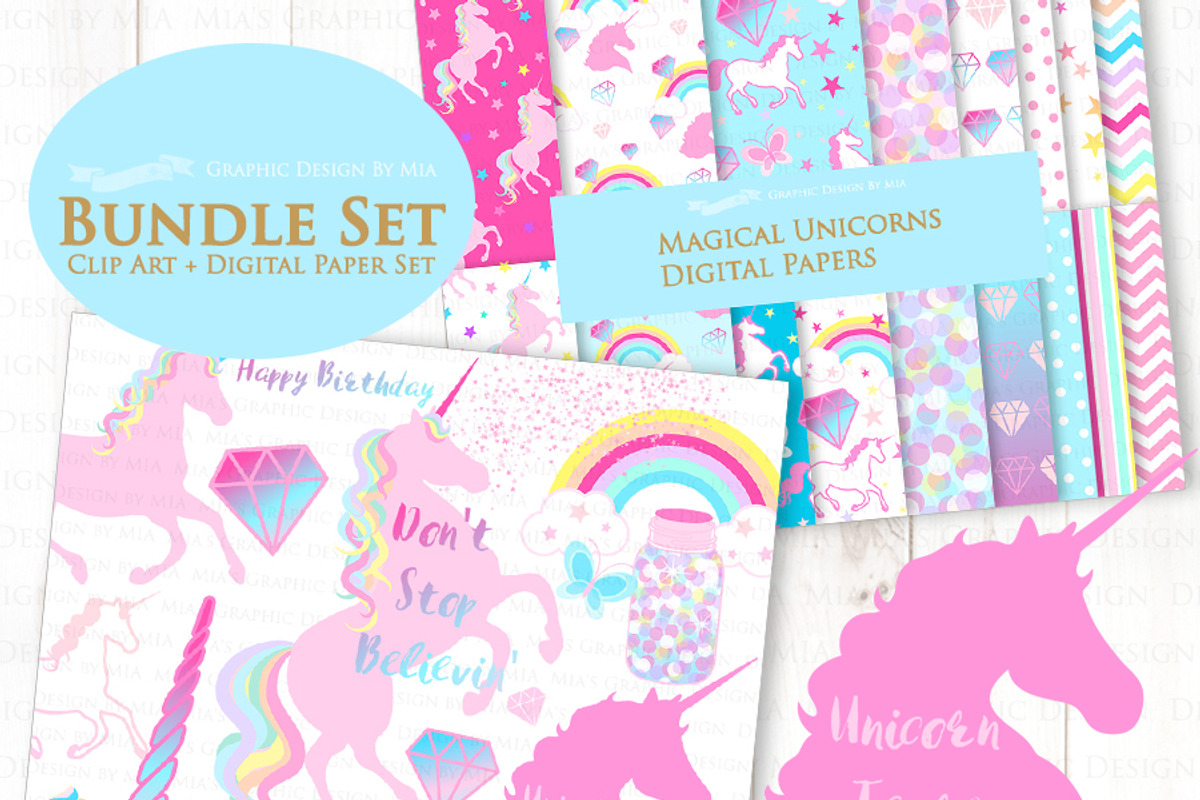 Magical Unicorns, Einhorn, Pink, an Illustration by Mia's Graphic Design (Photo 5 of 9)