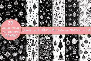 Black and White Christmas Patterns