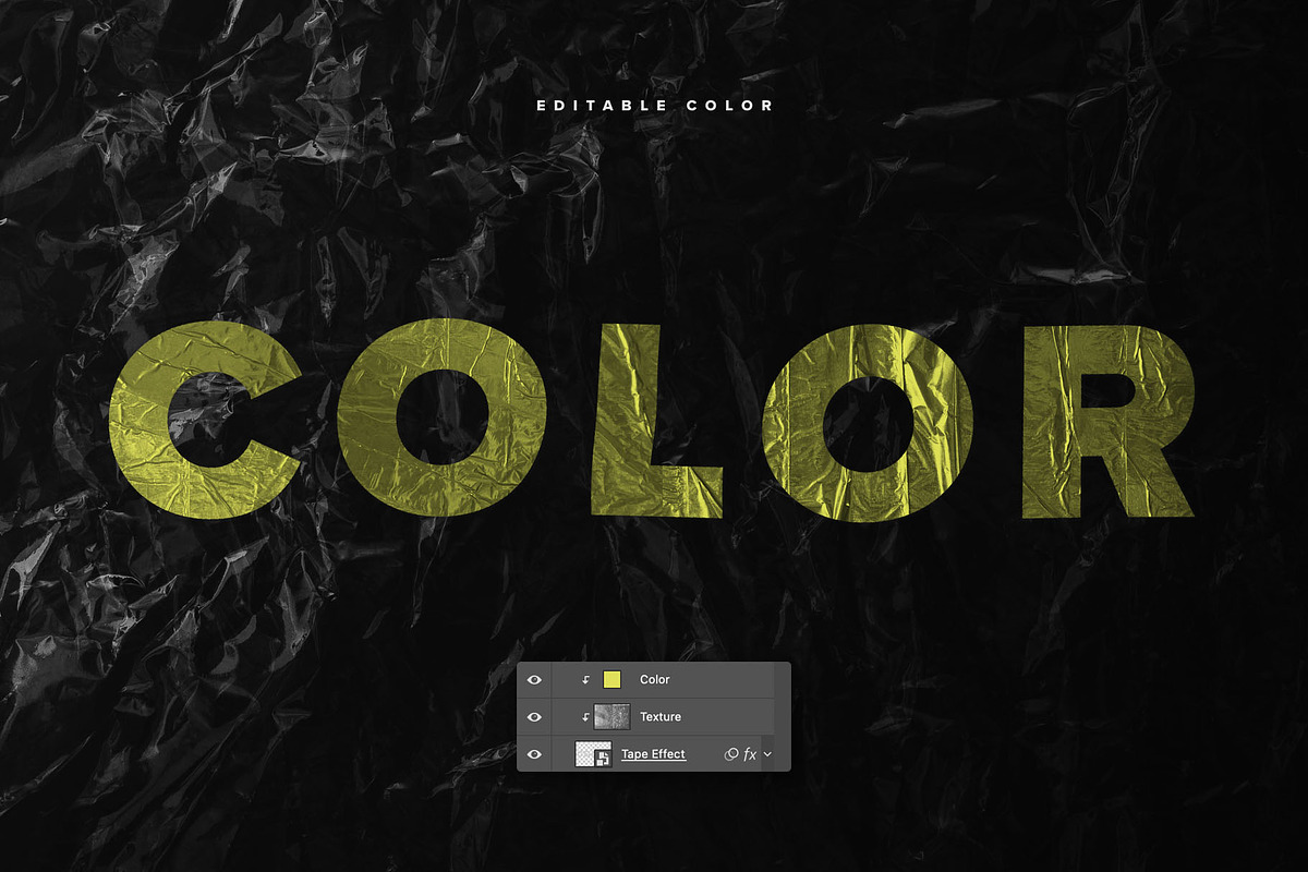Duct Tape Text Effect Mockup, a Brushes & More by veila.me (Photo 4 of 8)