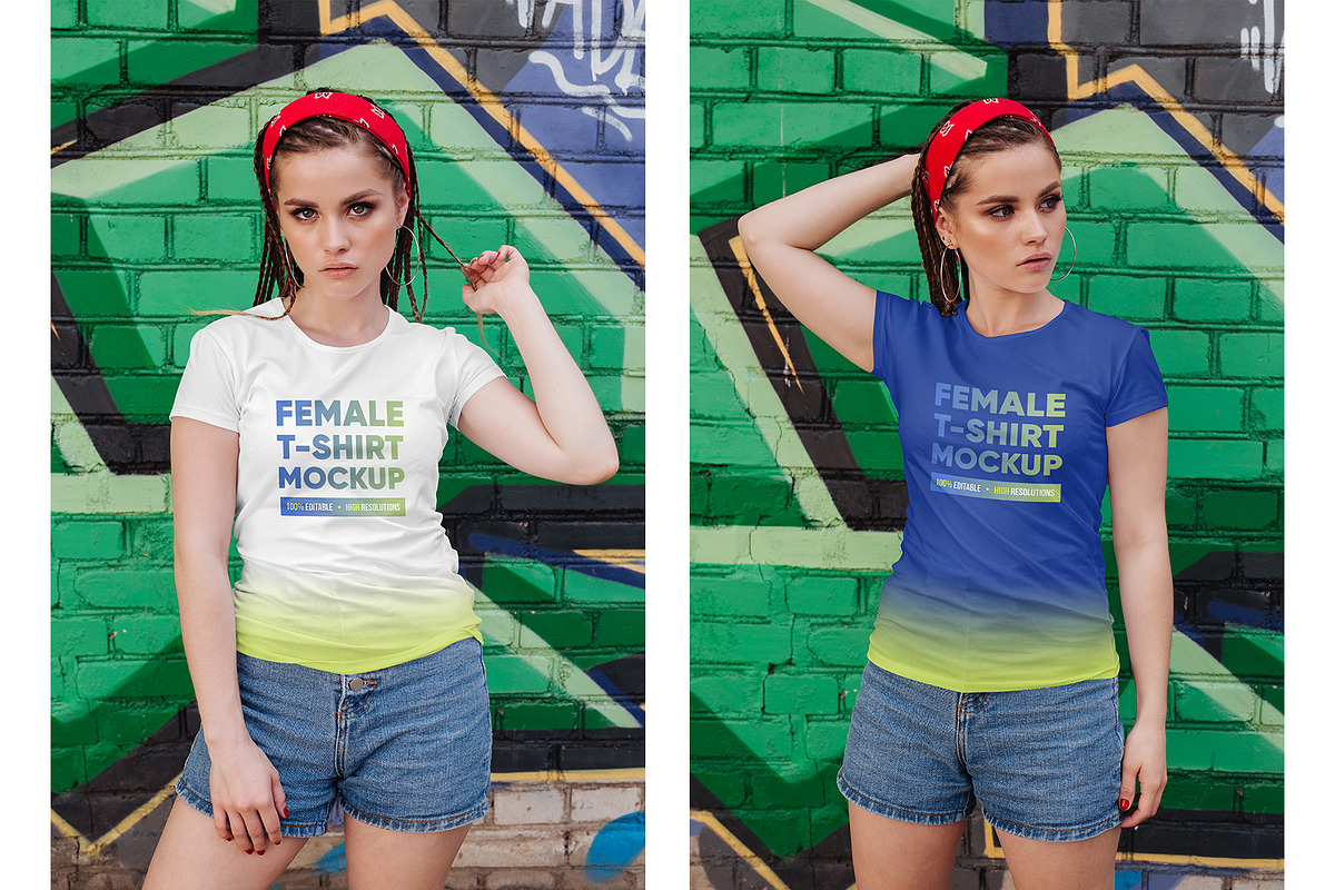 Female T-Shirt in City Mockups Vol3, a Shirt Mockup by Hi, Mock-Up! (Photo 6 of 9)