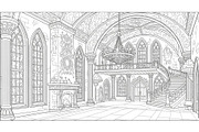 Fantasy Castle Coloring Pages, an Object Graphic by Designer_Momina (Thumbnail 5 of 5)