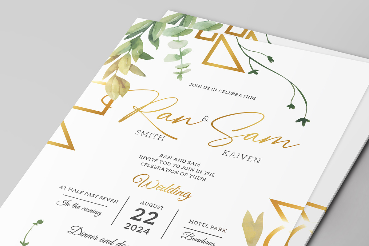 Geometric Wedding Invitation Set, an Invitation Template by Aarley Kaiven (Photo 2 of 4)