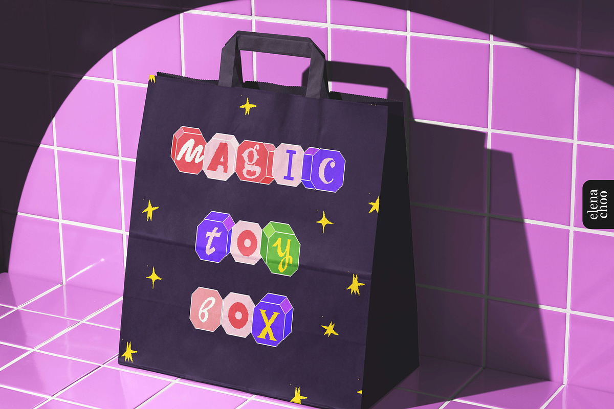 Chaos Blocks - playful pixel font, a Symbol Font by Elena Choo (Photo 10 of 12)