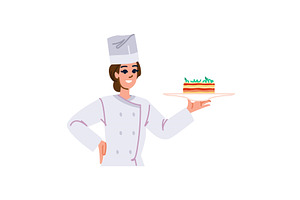 Professional chef holding delicious, a Food Illustration by pikepicture