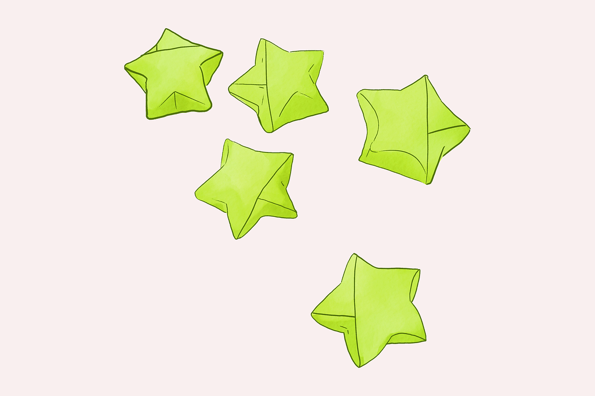 origami lucky paper stars, an Illustration by pinkdrinksoul (Photo 8 of 8)