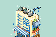 Procreate Isometric Cafe Stamp Pack, a Brush Add-On by Artbykimmyw (Thumbnail 6 of 10)