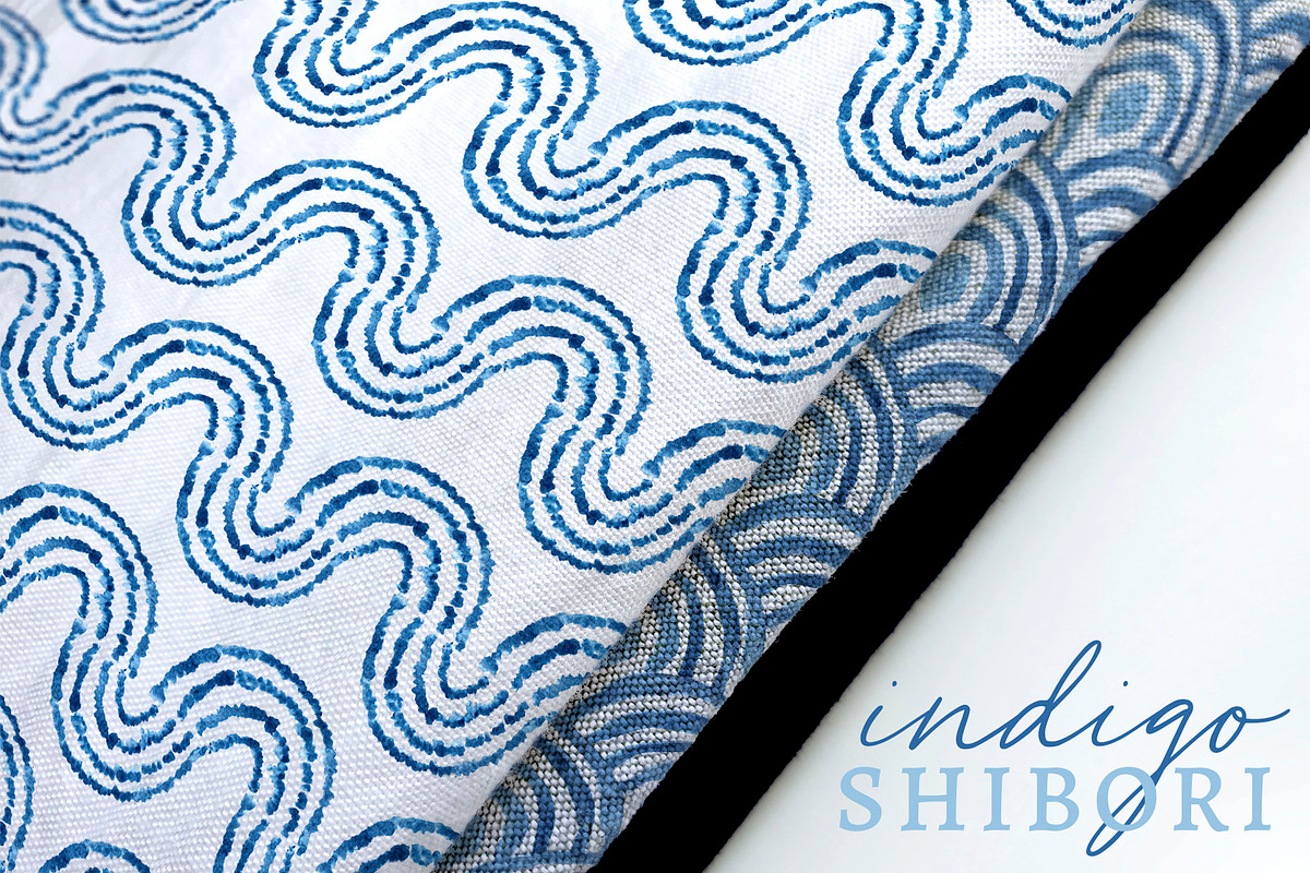 Indigo Shibori Patterns, a Pattern Graphic by Laura Camoe (Photo 6 of 8)