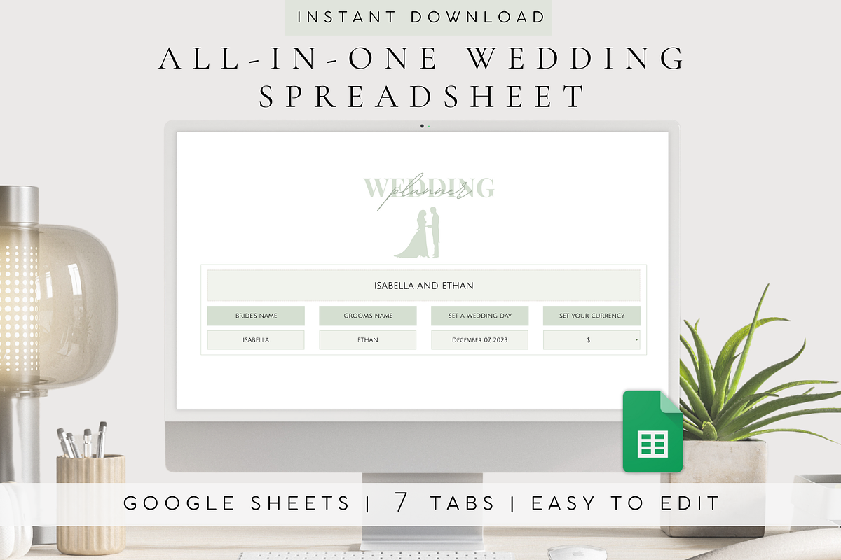All-In-One Wedding Spreadsheet, a Templates & Theme by BRANDcontent (Photo 1 of 8)