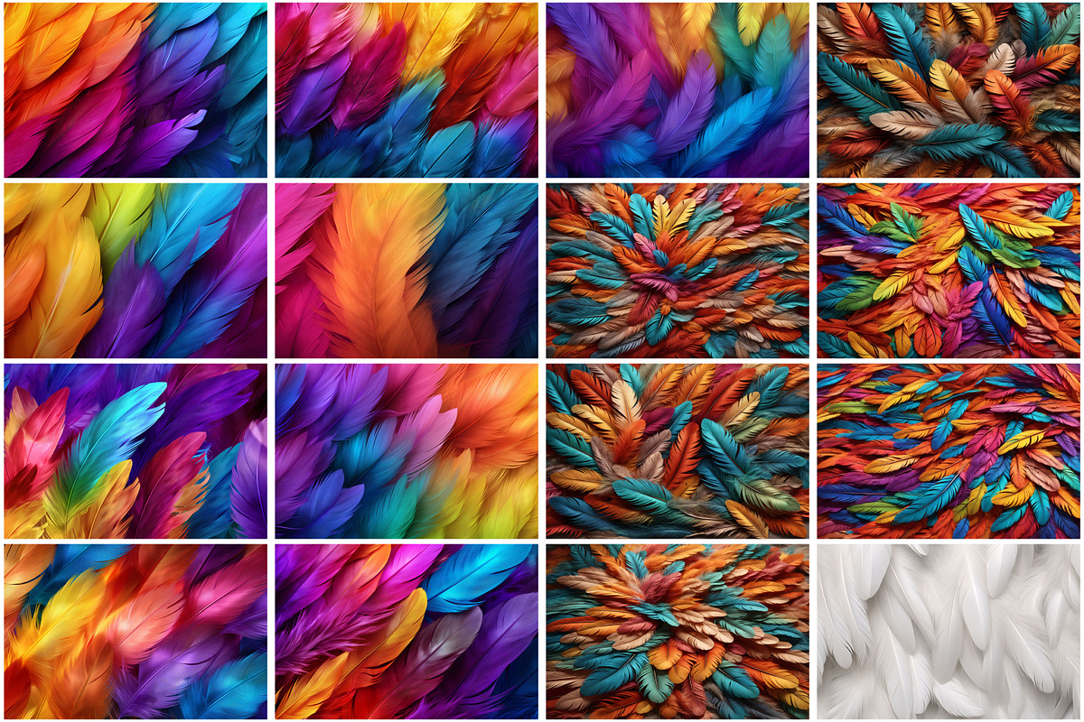 Colorful Feathers Texture Background, a Texture Graphic by Forhadx5 (Photo 8 of 8)