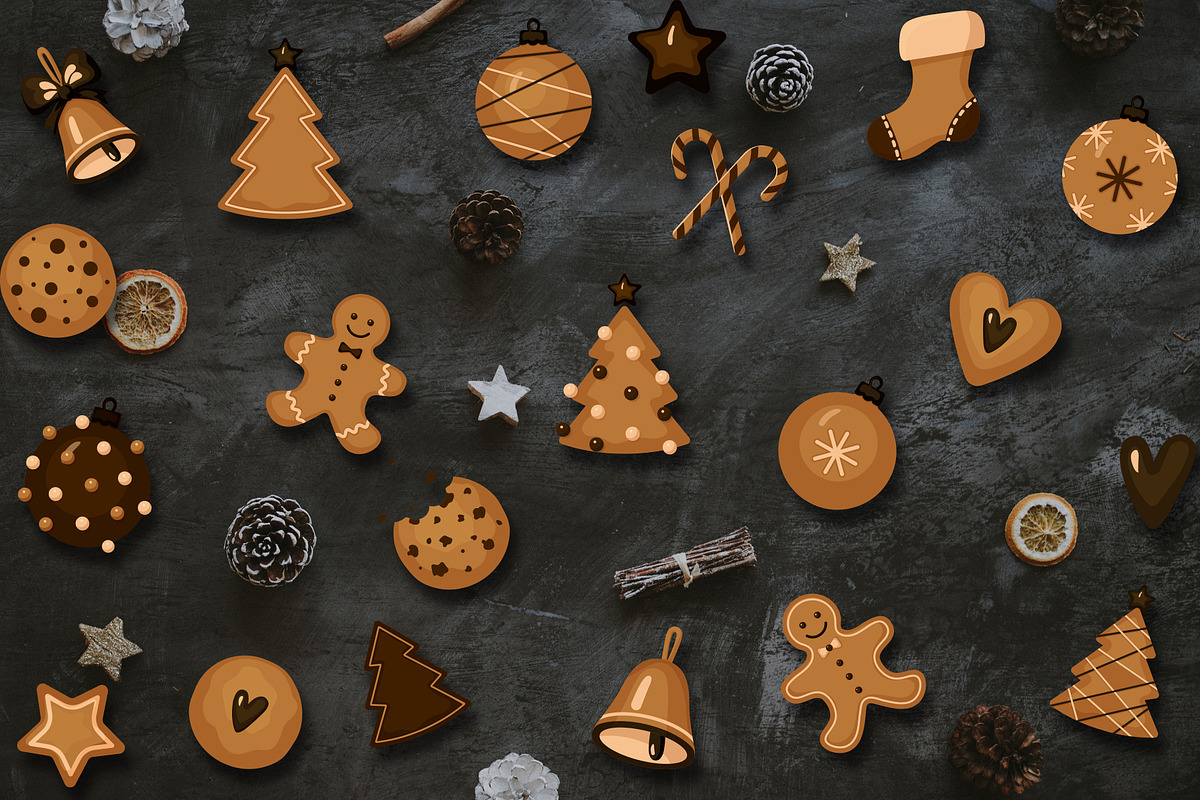 Christmas Cookies & Lettering, a Background Graphic by NKTN graphics (Photo 1 of 13)