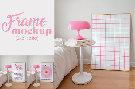Hot Pink Bedroom Frame Mockup (2x3)